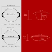 Lava Döküm 2X New Heritage Serisi Döküm Demir Tencere Tava Seti  Kırmızı thumbnail 7