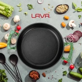 Lava Döküm Yuvarlak Sahan Döküm Demir Yekpare Çift Kulplu Çap(Ø)20cm.  Yeşil - 7