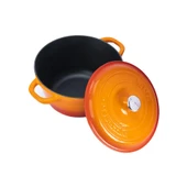 Lava Döküm Yuvarlak Tencere Döküm Demir Kapak New Heritage Serisi Çap(Ø)22cm.  Turuncu thumbnail 3