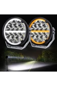 ASTRALED 6.5'' Angellı 60W 14 Led Turuncu Beyaz DRL Mercek Far - 2