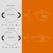 Lava Döküm 2X New Heritage Serisi Döküm Demir Tencere Tava Seti  Turuncu thumbnail 5