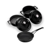 Lava Döküm 3x Trendy Serisi 6 Parça Tencere & Tava Seti  Siyah thumbnail 2