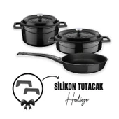 Lava Döküm 3x Trendy Serisi 6 Parça Tencere & Tava Seti  Siyah thumbnail 1