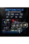ASTRALED 2 ADET Motosiklet 4 Led Lazer Sis Farı  Delici Beyaz Sarı Çift Renk Metal Baykuş Led Işık - 4