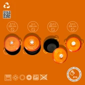 Lava Döküm 4X New Heritage Serisi Döküm Demir Tencere Seti  Turuncu thumbnail 4