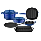Lava Döküm 6x Trendy Serisi 8 Parça Tencere & Tava Seti  Mavi - 2