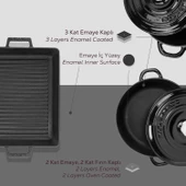 Lava Döküm 6X New Heritage Serisi Döküm Demir Tencere Tava Çeyiz Seti  Siyah thumbnail 7