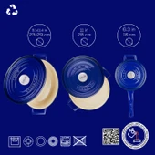 Lava Döküm 3X Edition Serisi Özel Koleksiyon Döküm Demir Tencere Seti  Mavi thumbnail 5