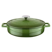 Lava Döküm Çok Amaçlı Yayvan Tencere. Folk Serisi Çap(Ø)28cm.  Yeşil thumbnail 1