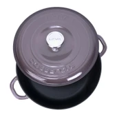 Lava Döküm Yuvarlak Çok Amaçlı Yayvan Tencere New Heritage Serisi Çap(Ø)28cm.  Mor thumbnail 3