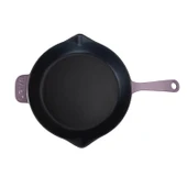 Lava Döküm Yuvarlak Kızartma Tavası Döküm Demir Yekpare Saplı. Çap(Ø)28cm  Mor thumbnail 3