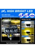 Beyaz Sarı  Motorsiklet Sis Farı Led Projektör 1 Adet - 6