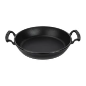 Lava Döküm Yuvarlak Sahan Döküm Demir Yekpare Çift Kulplu Çap(Ø)24cm.  Siyah thumbnail 1