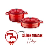 Lava Döküm 2x Trendy Serisi 5 Parça Tencere Seti  Kırmızı thumbnail 1