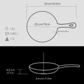 Lava Döküm Yuvarlak Kızartma Tavası Yekpare Saplı. Çap(Ø)20cm. thumbnail 5