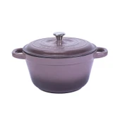 Lava Döküm Yuvarlak Tencere Döküm Demir Kapak New Heritage Serisi Çap(Ø)24cm.  Mor thumbnail 1