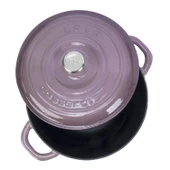 Lava Döküm Yuvarlak Tencere Döküm Demir Kapak New Heritage Serisi Çap(Ø)24cm.  Mor thumbnail 3