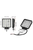Light 6 Adet 11x11 16 Led Kare Off Road Traktör Tir Kamyon Sis Fari Sis Lambasi Çalisma Lambasi Projektör - 1