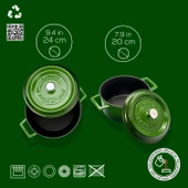 Lava Döküm 2x Trendy Serisi 5 Parça Tencere Seti  Yeşil thumbnail 3