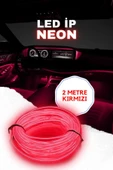 ASTRALED 10 ADET Araç Içi Kırmızı Neon Ledi Ip Led Torpido Ledi 2 Metre Neon Led - 1