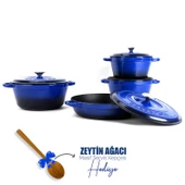 Lava Döküm 4X New Heritage Serisi Döküm Demir Tencere Seti  Mavi thumbnail 1