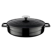 Lava Döküm Çok Amaçlı Yayvan Tencere. Folk Serisi Çap(Ø)28cm.  Siyah thumbnail 1