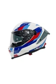 Sway Kask Sw 865 Tıtan White Blue Red Güneş Gözlüklü - 1
