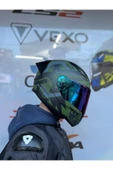 LS2 Rapıd 2 Thunder Bırds Mat Yeşil-siyah-gri Kask - Gökkuşağı Vizör - Spoiler - 1