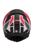 LS2 Rapıd 2 Grıd Kapalı Kask Mat Siyah - Beyaz - Kırmızı thumbnail 6