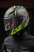 LS2 Rapıd 2 Raven Mat Siyah-gri-neon Sarı Kask - 1
