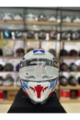 Sway Kask Sw 865 Tıtan White Blue Red Güneş Gözlüklü thumbnail 4