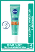 NIVEA Derma Skin Clear Exfoliator Gece Arındırıcı Krem 40ml, Sivilce Karşıtı, Niasinamid, Yağlı Ciltler - 1