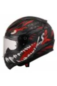 LS2 Rapıd 2 Kaıju Kapalı Kask Mat Siyah Kırmızı Beyaz - 2