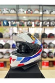 Sway Kask Sw 865 Tıtan White Blue Red Güneş Gözlüklü thumbnail 2