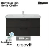 Creavit D20 2 Çekmeceli Lavabo Dolabı Antrasit - 2