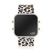 UPWATCH LED GOLD WHITE LEOPARD STRAP UNİSEX KOL SAATİ - 1