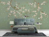 Soft Çiçek ve Kuş Duvar Kağıdı thumbnail 2