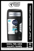 NIVEA MEN Erkek Stick Deodorant Black&White Invisible Fresh 50ml, 72 Saat Anti-perspirant Ter Koruması thumbnail 1