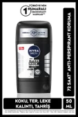 NIVEA MEN Erkek Stick Deodorant Black&white Invisible Original 50ml, 72 Saat Anti-perspirant Ter Koruması - 1