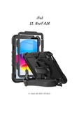 iPad 11. Nesil 2025 A16 Çip Uyumlu Defender Askılı 360° Dönebilir Standlı Zırh Tablet Kılıfı thumbnail 1