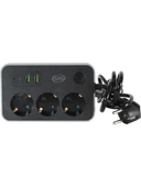Ars 3 USB 1 Type C Girişli Akım Korumalı 2 Metre 3'lü Kare Priz - 1