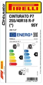 Pirelli 255/40R18 95Y Cınturato P7 r-f (*) Oto Yaz Lastiği (Üretim: 2025) - 2