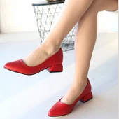 Pabucmarketi Kadın Kırmızı Topuklu Ayakkabı thumbnail 4