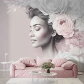 Soft Çiçek ve Kadın Duvar Kağıdı thumbnail 1