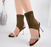 Pabucmarketi Yeşil Süet Kadın Booite - 4