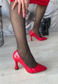 Pabucmarketi Kırmızı Rugan Stiletto Kadın Ayakkabı thumbnail 2