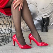 Pabucmarketi Kırmızı Rugan Stiletto Kadın Ayakkabı - 4
