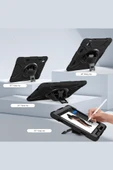 iPad Air 13 M3 Çip 2025 Uyumlu Askılı Defender 360° Dönebilir Standlı Zırh Tablet Kılıfı thumbnail 5