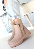 Pabucmarketi Kadın Nude Nut Fermuar Aksesuarlı Günlük Bot thumbnail 3