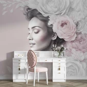 Soft Çiçek ve Kadın Duvar Kağıdı thumbnail 4